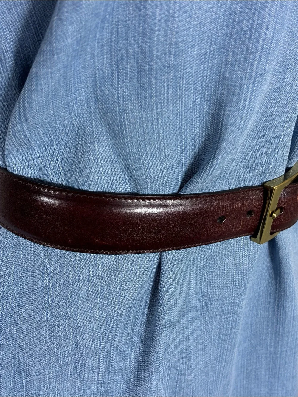 Cortina Trafalgar Womens leather belt size 36 brass buckle